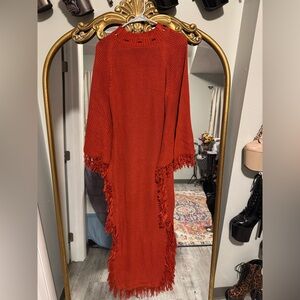 Rust Orange Fringe Dress